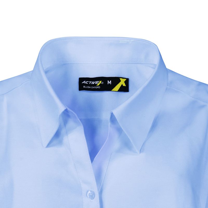 Blusa Activex Oxford M/Larga Celeste UV - Imagen 4