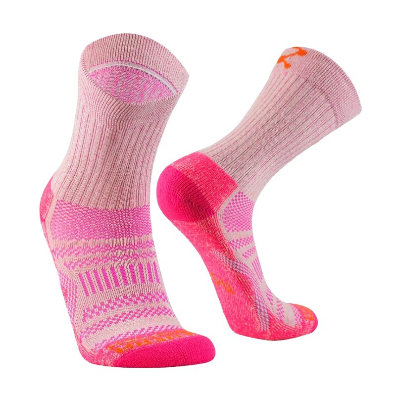 Calcetín Trekking Altura de Algodón y Pima 2Pack Cian - Rosado
