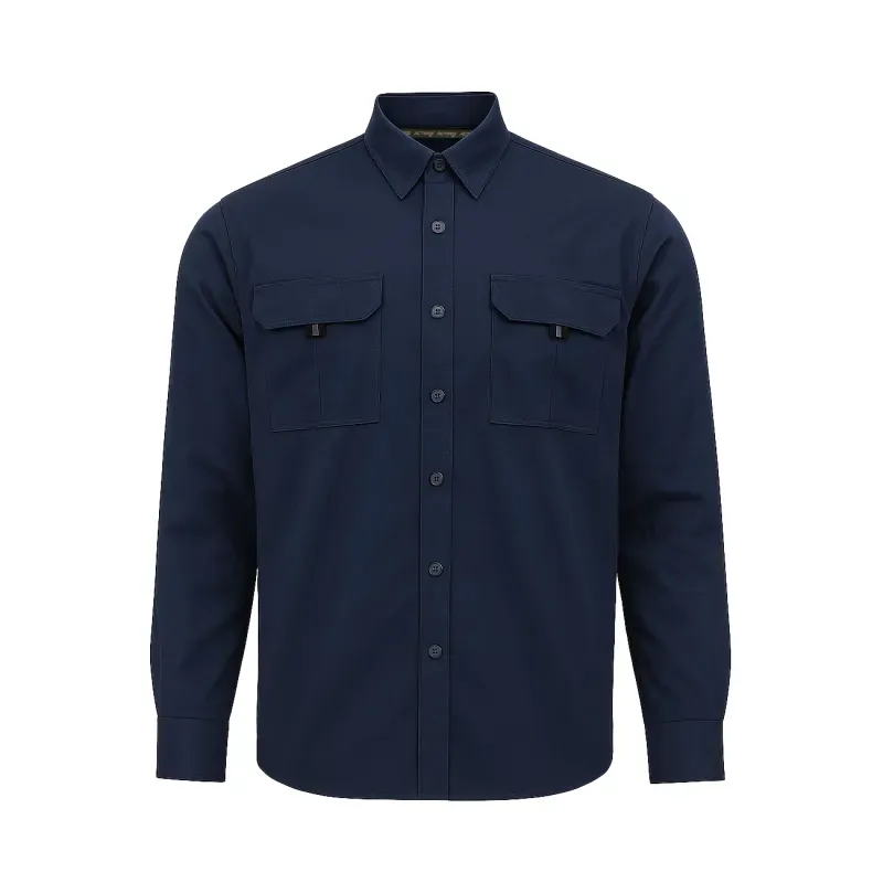 Camisa Activex Gabardina 80/20 UV Azul