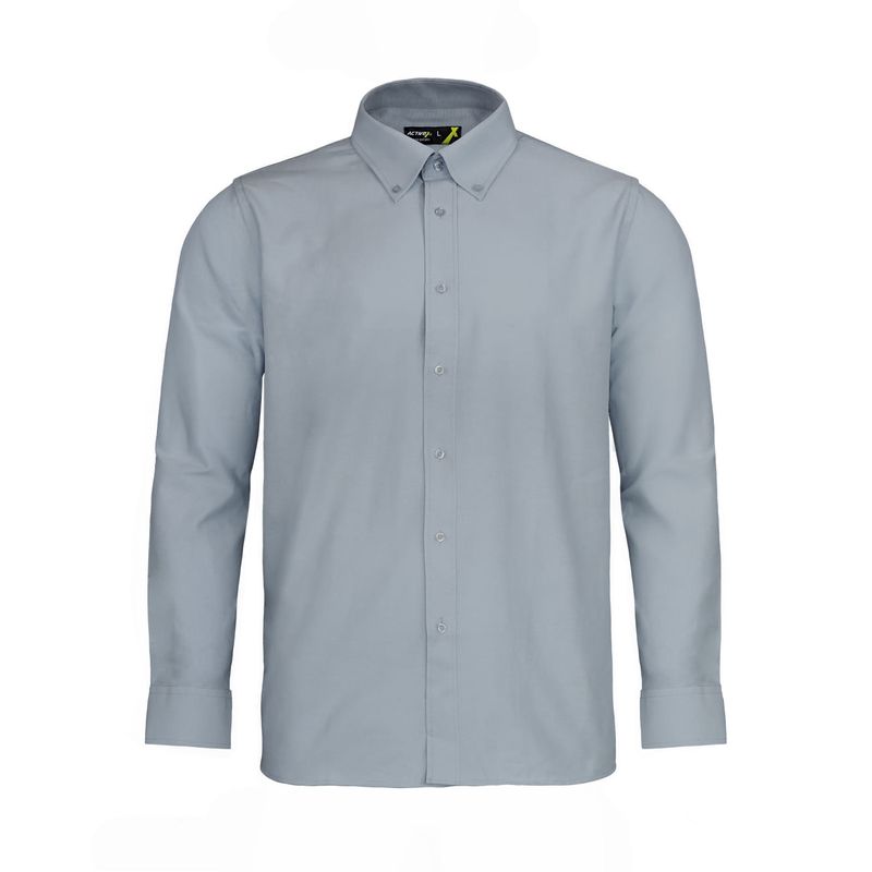 Camisa Activex Oxford M/Larga Gris UV