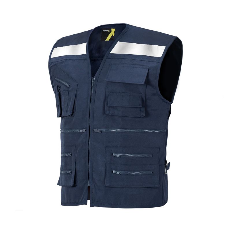 Chaleco Activex Geologo Canvas 250Gr Azul C/Reflectante - Imagen 2