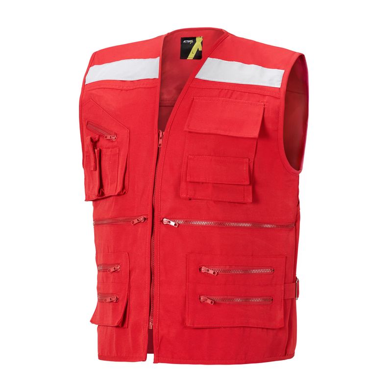Chaleco Activex Geologo Canvas 250Gr Rojo C/Reflectante - Imagen 2