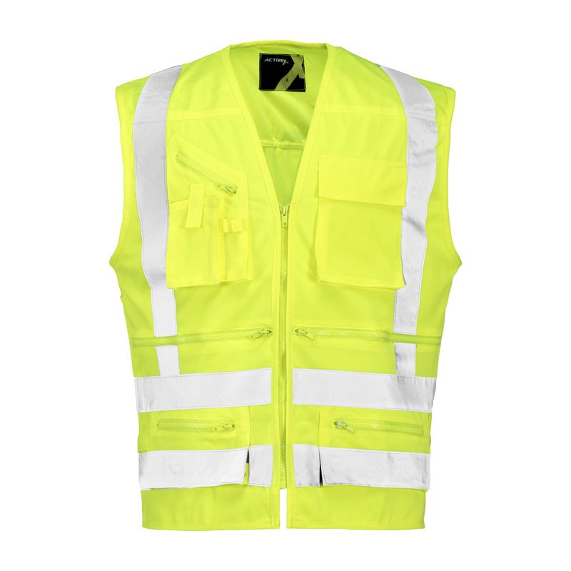 Chaleco Geólogo Cinta 360° Verde Fluor