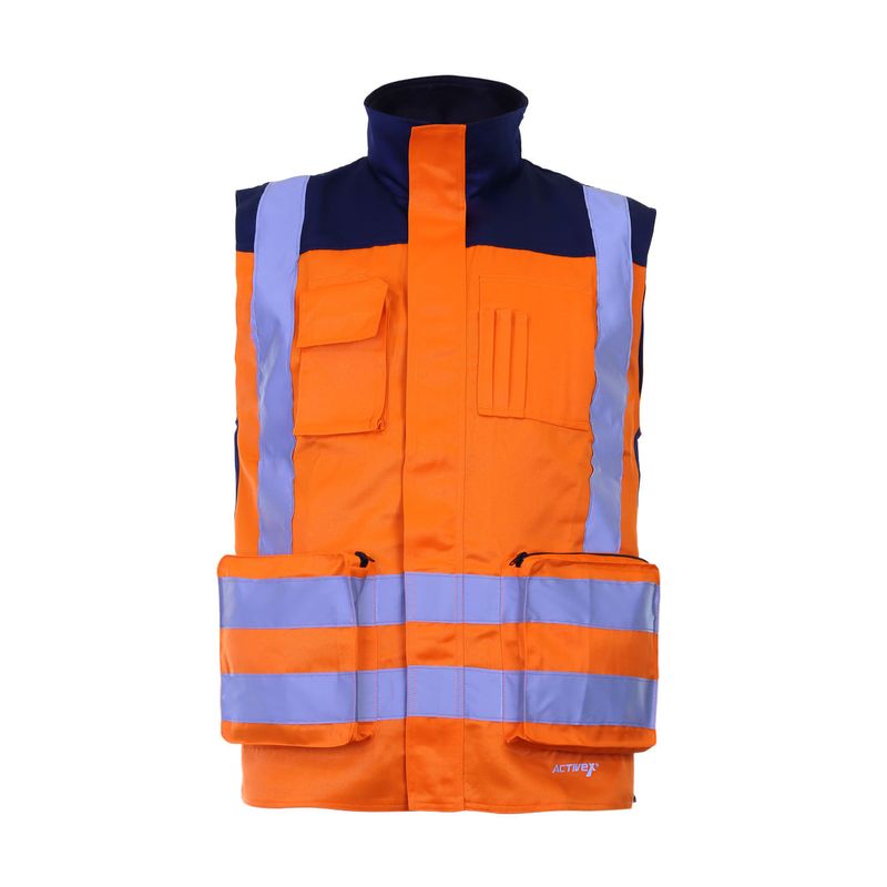 Chaleco Geologo Gabardina Terra Bicolor Naranjo