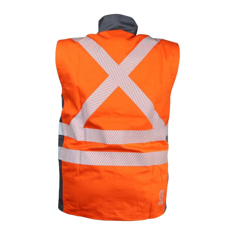 Chaleco Geólogo Ignífugo NFPA + 13034 Naranja-Gris - Imagen 3