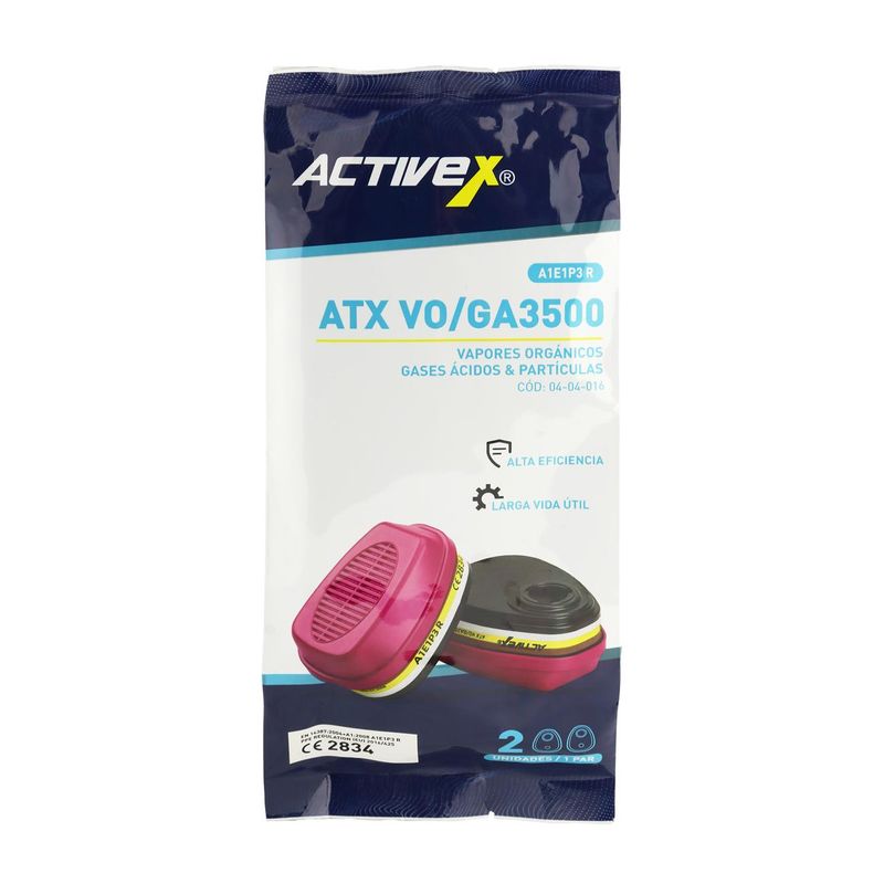 Filtro Activex ATX VO/GA3500 Vapores Organicos y Gases Acidos A1E1P3 R (Par) - Imagen 5