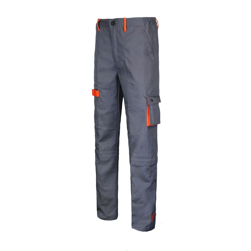 Pantalón Gabardina Gris/Naranjo - Imagen 3