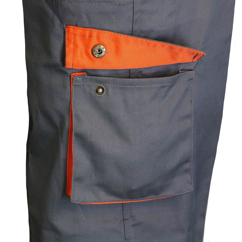 Pantalón Gabardina Gris/Naranjo - Imagen 5