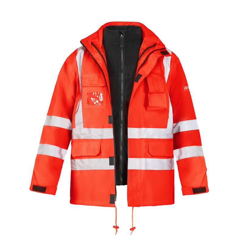Parka Activex 3 en 1 Rojo Fluor Alta Visibilidad Gard - Imagen 4