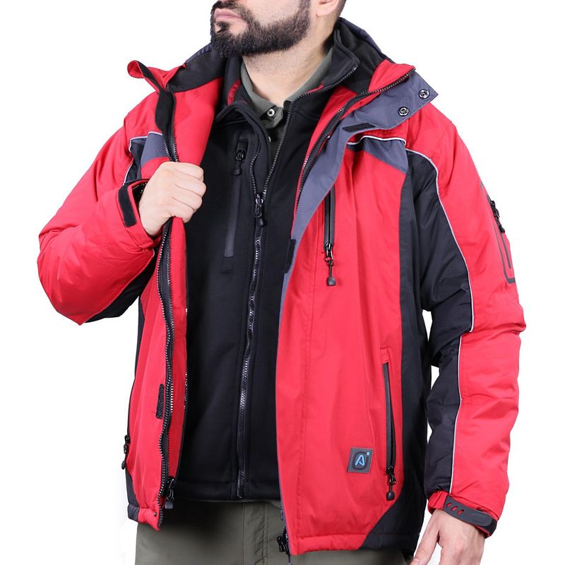 Parka Hombre 3 en 1 Rojo/Negro Z-0400 - Imagen 3