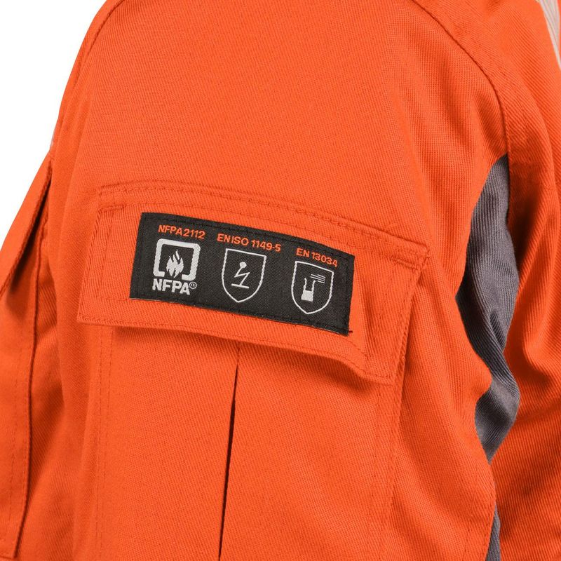 Parka Ignífuga Antiestática NFPA 13034 Naranja - Imagen 6