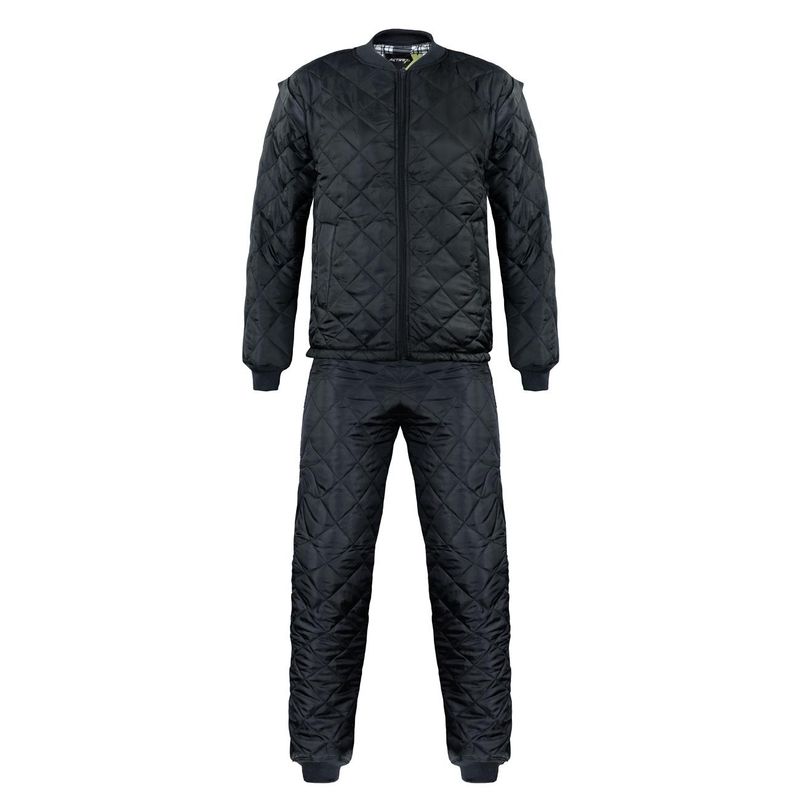 Pijama Negro Forro Franela Mangas Desmontables