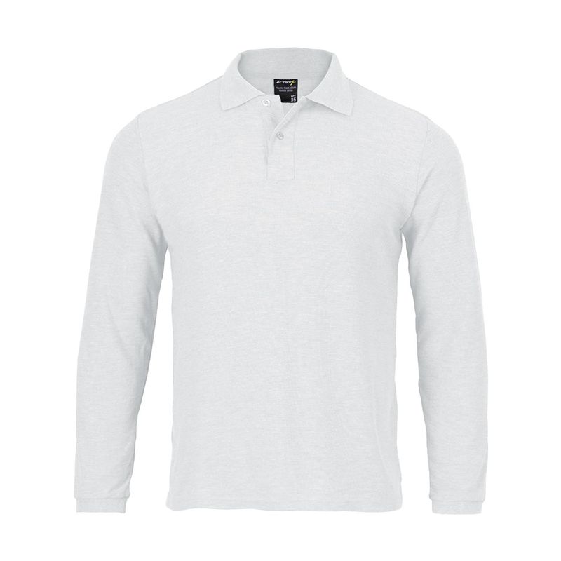 Polera Activex Pique Blanca M/Larga UV