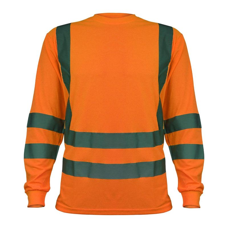 Polera Activex Polo Dry Fit Naranja Fluor C/Reflect M/Larga UV