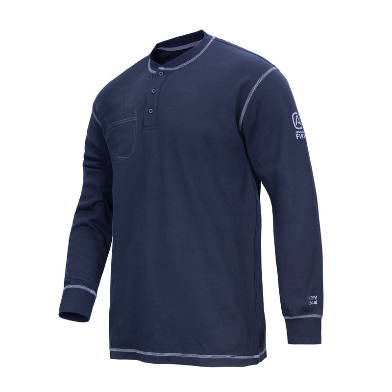 Polera Ignífuga Henley FRHST NFPA Azul Absolute Fire - Imagen 3
