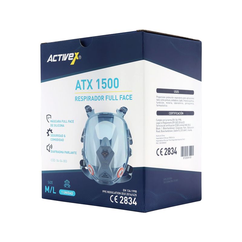 Respirador Activex Full Face Silicona ATX 1500 Talla Universal - Imagen 9