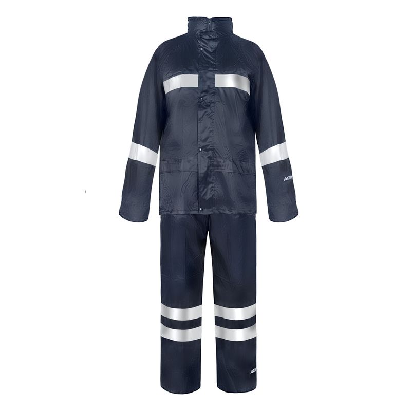 Traje Lluvia Azul con Cinta Reflectante