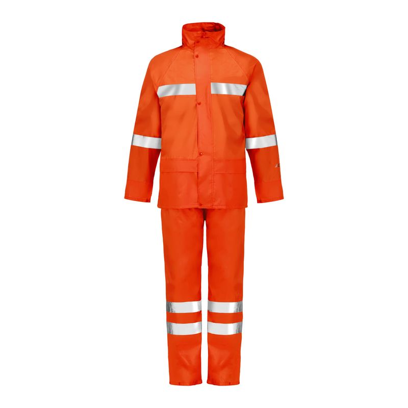 Traje Lluvia Naranja con Cinta Reflectante