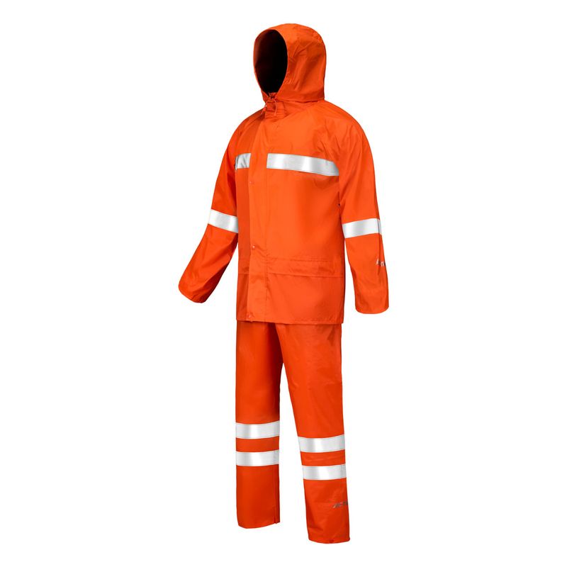 Traje Lluvia Naranja con Cinta Reflectante - Imagen 2