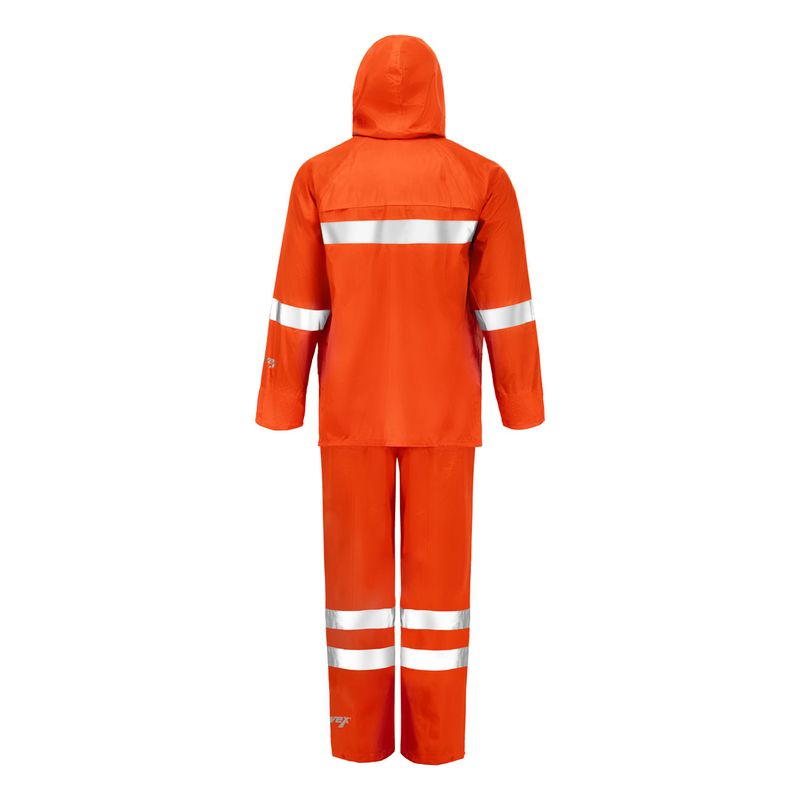 Traje Lluvia Naranja con Cinta Reflectante - Imagen 3