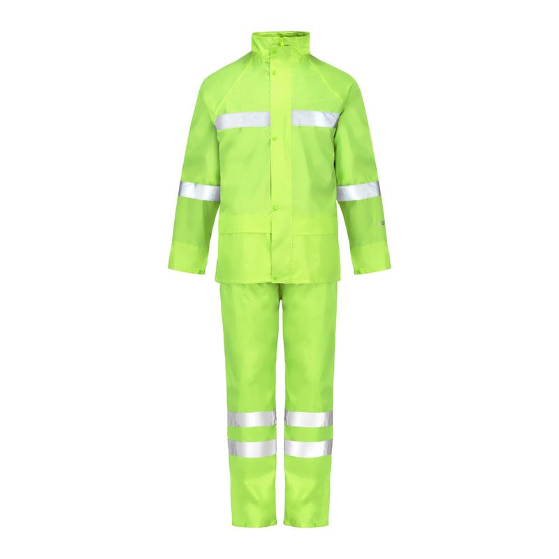 Traje Lluvia Verde Alta Visibilidad con Cinta Reflectante