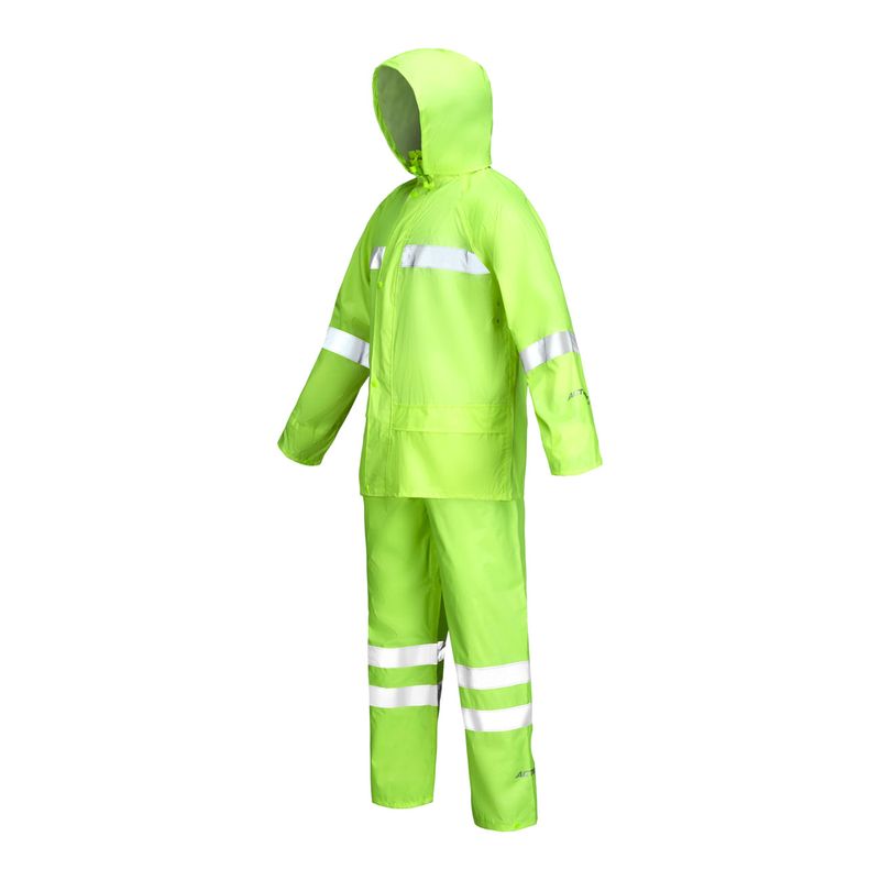 Traje Lluvia Verde Alta Visibilidad con Cinta Reflectante
