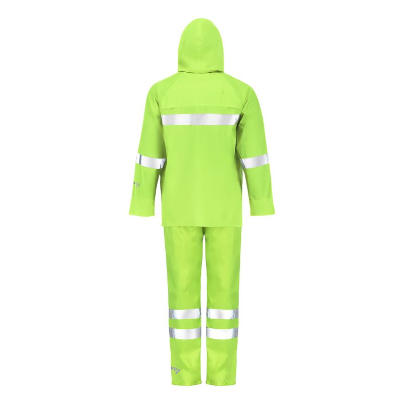 Traje Lluvia Verde Alta Visibilidad con Cinta Reflectante - Imagen 3